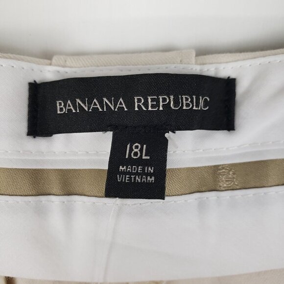 Banana Republic Cruise Cropped Pant NWT Cream Khaki Wide Leg Trousers Size 18L - Picture 6 of 9